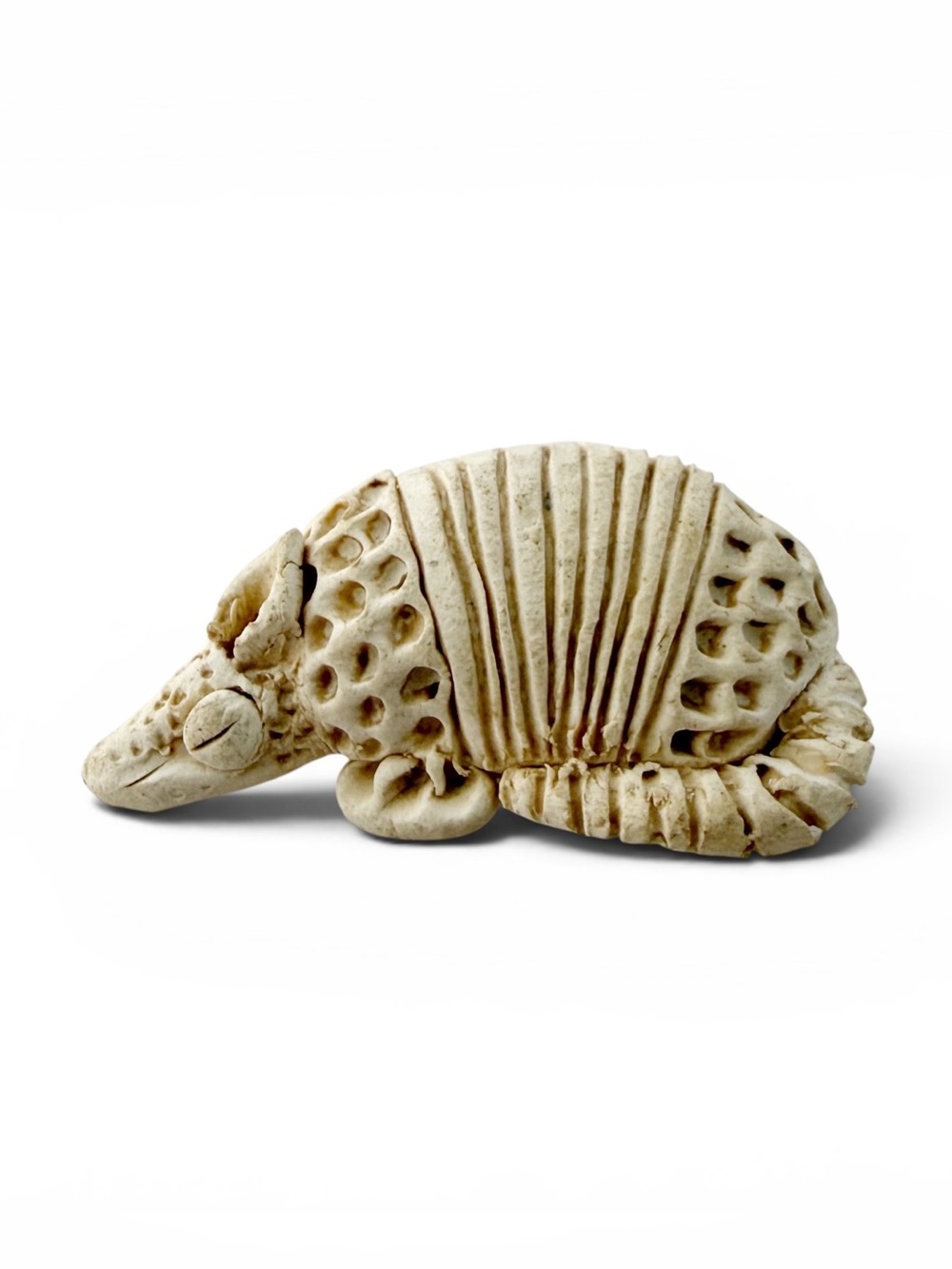 Vintage Handmade Clay Armadillo Pin Brooch